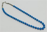 Turquoise Blue and Sterling Silver Necklace -