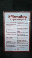 AFFIRMATIONS IN TAYLOR SWIFT LYRICS... 8" x 12" TI