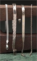 Sterling Silver Bracelets - (4)  29.17g