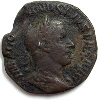 238-244 AD Gordian III F+ Sestertius