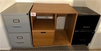 T - LOT OF FILE CABINETS & COMPUTER STAND (M6)