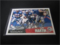 Curtis Martin signed football card COA