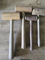 Lot of 4 wood mallets