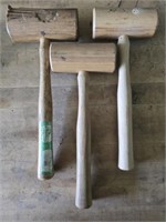 Lot of 3 wood mallets