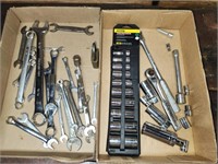 Stanley 10 pc deep socket set, wrenches, etc.