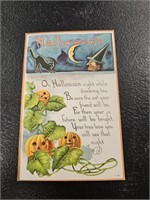 Antique H-46 Embossed Hallowe'en Witch w Mice