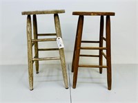 (2) Painted Wooden Stools