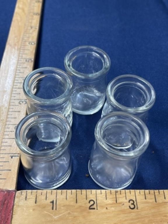 Vintage restaurant glass creamers lot