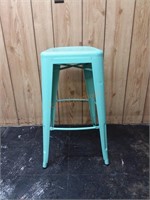 Teal Metal Stool