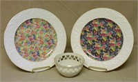 Grimwades Chintz Chargers and Lenox Bowl.