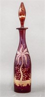 Bohemian Etched Glass Lidded Decanter