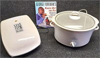 GEORGE FORMAN GRIDDLE & COOKBOOK RIVAL CROCKPOT