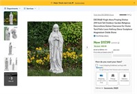 E3025  DEORAB Virgin Mary Praying Statue 29.9 Inch