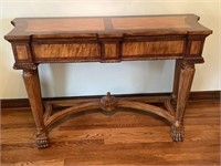 Wood Inlay Clawfoot Table