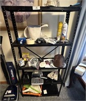 Metal Shelf & Contents