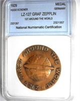 1929 Bronze Medal NNC LZ-127 GRAF ZEPPLIN GERMANY