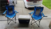 Outbound Camp Chairs x 2 & Igloo Picnic 48 Cooler