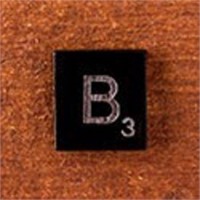200 Scrabble Tiles - Black - Letter B