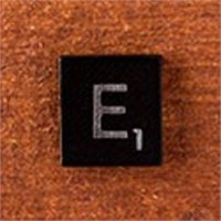 200 Scrabble Tiles - Black - Letter E