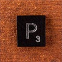 200 Scrabble Tiles - Black - Letter P