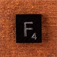 200 Scrabble Tiles - Black - Letter F