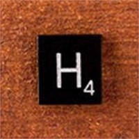 200 Scrabble Tiles - Black - Letter H