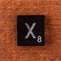 200 Scrabble Tiles - Black - Letter X