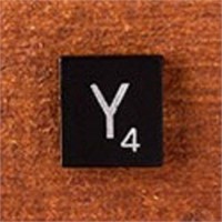 200 Scrabble Tiles - Black - Letter Y