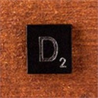 200 Scrabble Tiles - Black - Letter D