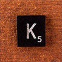 200 Scrabble Tiles - Black - Letter K