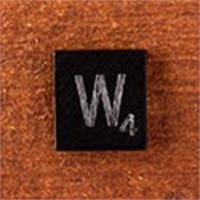 200 Scrabble Tiles - Black - Letter W