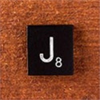 200 Scrabble Tiles - Black - Letter J