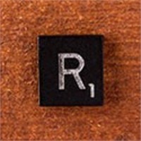 200 Scrabble Tiles - Black - Letter R