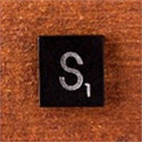200 Scrabble Tiles - Black - Letter S