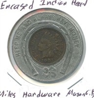 Encased Indian Head Cent - Miles Hardware Mason