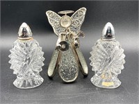 West German Glass Salt & Pepper Shaker & Angel