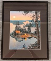 Framed "Camp On Island" Picture