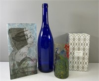 Fringe Studio Decorative Art Glass Vases; Cobalt B