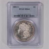 1881 S $1 Morgan Dollar MS64 PCGS Very Nice