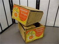 2 Wooden JF Growers - Mandarin Oranges Boxes