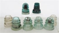 7 pcs Vintage Glass Hydro Insulators