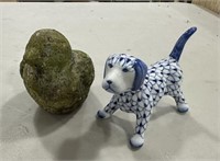 Pottery Bird and Andrea Dog Figurines