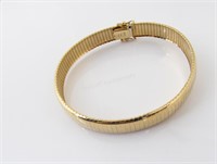14K Yellow Gold 10mm Wide Omega Bracelet