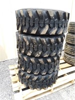 (4) Marcher 12-16.5 Skid Steer Tires