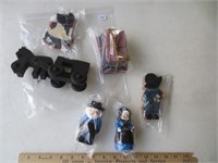 6 pieces Amish wooden decorations