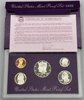 1992 United States Mint Proof Set wi/COA