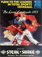 St Louis Cardinals 1977 scorecard. 8x11 inches