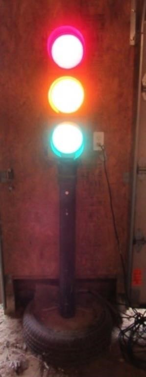 Stop light with homemade stand, total height