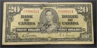 1937 Bank of Canada $20 Bank Note
