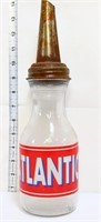 Glass Atlantic oil bottle w/ lid